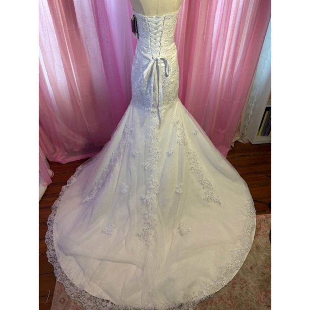 JULIET MERMAID STRAPLESS WEDDING DRESS SIZE XSMALL NWT - Picture 6 of 9